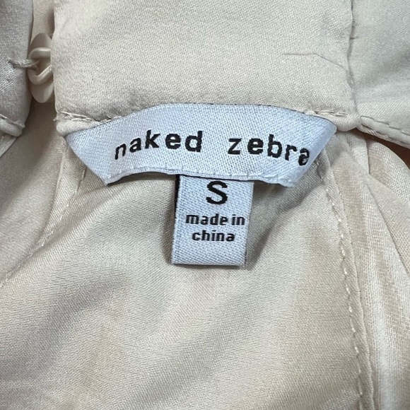Naked Zebra Elegant Cream Sleeveless Dress Size Smalll - Picture 6 of 7